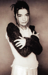 Bjork - as phootgraphed on the inner sleeve of the ablum Homogenic.