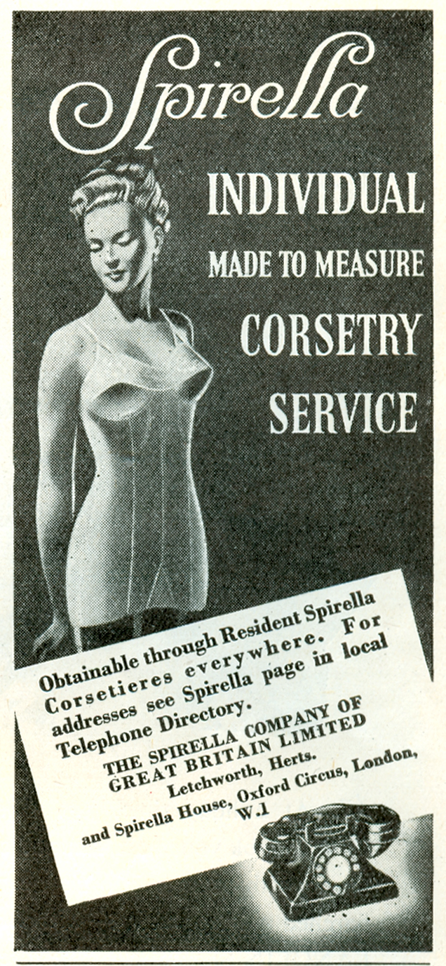 English: a advertising for spirella corset . 1924. Spirella 570 Spirella  Service1924G Stock Photo - Alamy